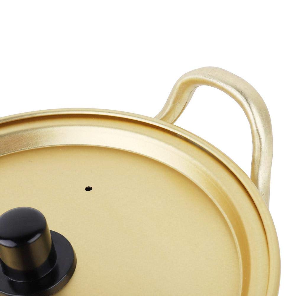 Premium Korean Ramen Noodle Pot - Yellow Aluminum Stockpot with Lid for Authentic Korean Noodles | Durable Kitchen Cookware for Ramen, Soup & Stew | Perfect for Home Cooking & Restaurant Use