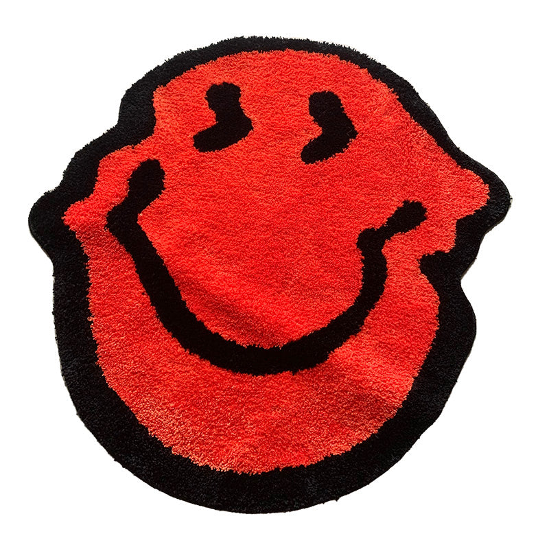 Soft and Fluffy Melted Smiley Face Rug - Non-Slip Plush Carpet for Kids Room, Nursery, or Playroom Decor - Perfect for Cozy Bedroom, Living Room, and Dorm Floor Mat