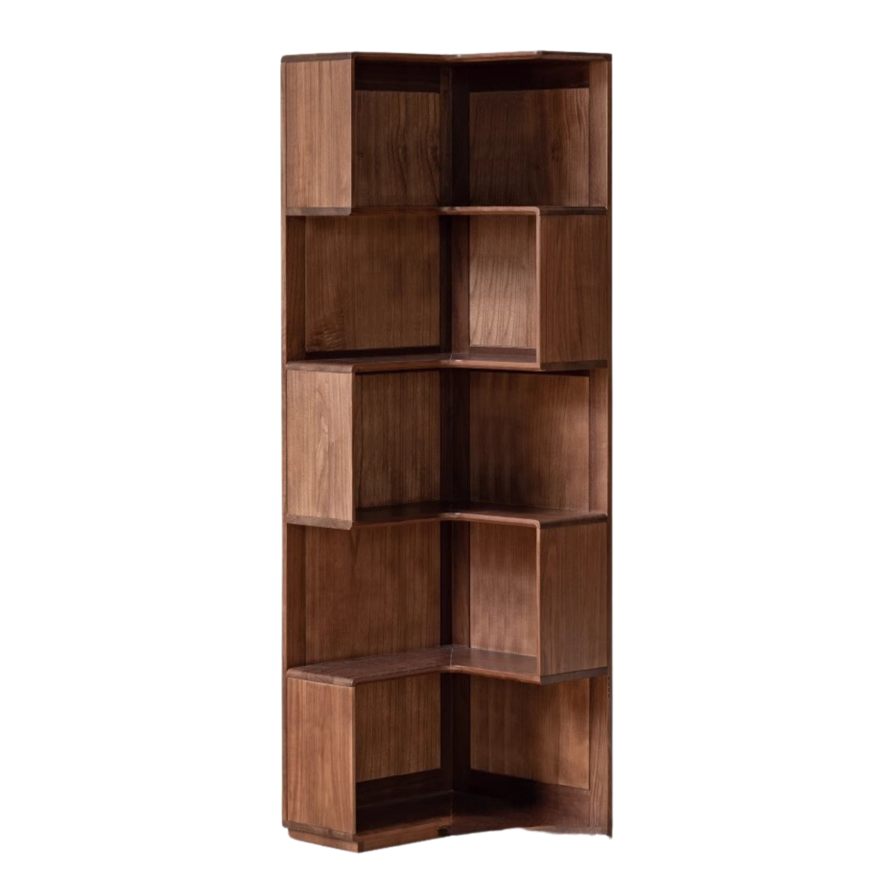 Solid Black Walnut Wood Corner Bookcase Shelf - Stylish Storage for Books, Decor & Small Spaces | Perfect for Living Room, Office & Bedroom Organization