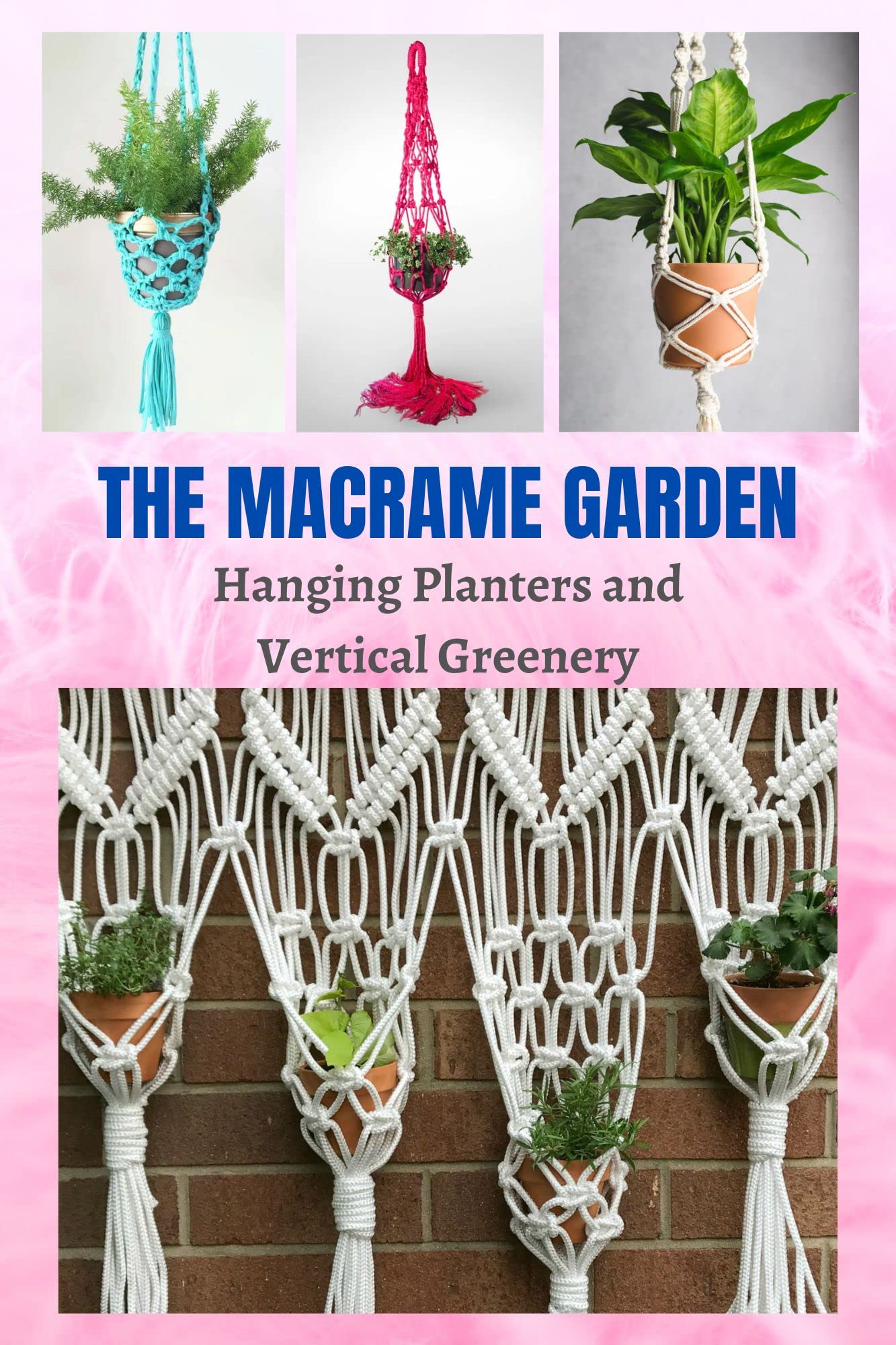 Macrame Garden Hanging Planters & Vertical Greenery - Boho Home Decor for Indoor Plants, Balcony Gardens, and Wall Greenery Displays