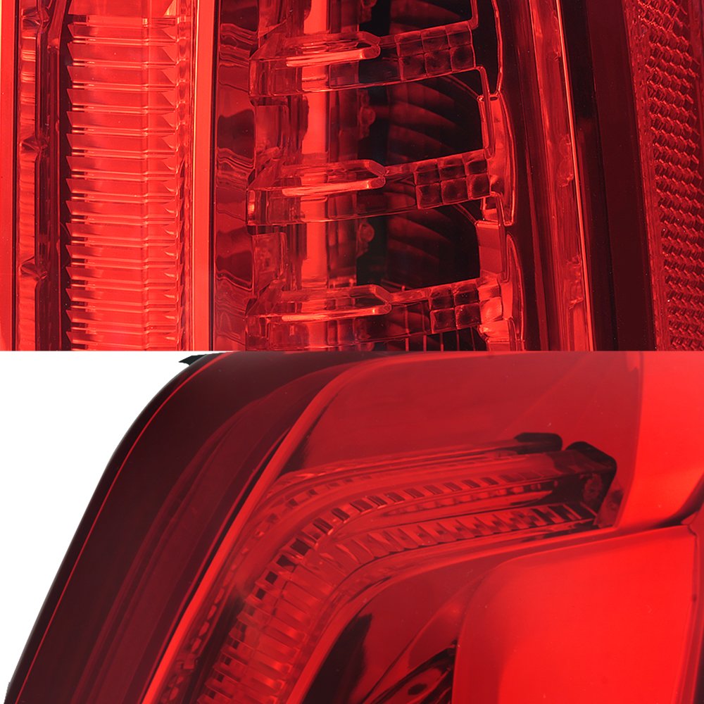 AKKON LED Daytime Running Lights & Tail Lights for 2013-2018 Cadillac ATS - Chrome Housing with Red/Clear Lens - Complete Set | Upgrade Your Car's Style & Visibility