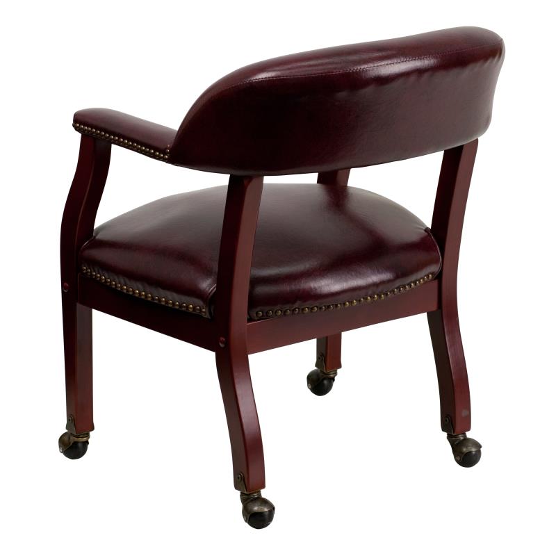 Premium FLASH Vinyl Conference Chair with Accent Nailhead Trim & Smooth-Rolling Casters - Ergonomic Office Chair for Executive Meetings, Home Office & Professional Workspaces