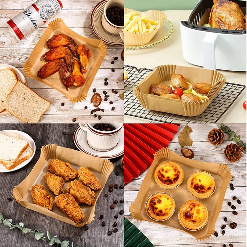 Non-Stick Air Fryer Parchment Paper - 100Pcs 6.5