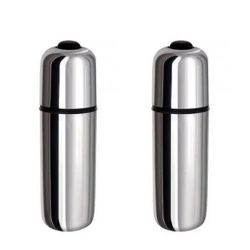2PK 10-Speed Silver Bullet Vibrators - Waterproof & Rechargeable Clitoral Stimulator for Women & Couples - Perfect for Foreplay, Sensual Massage & Intimate Moments (Beginner Friendly Adult Toy)