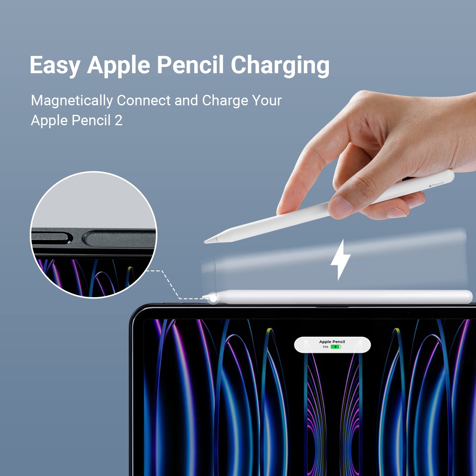 PITAKA Magnetic Wireless Charging Case for iPad Pro 12.9 (2021/2022) - 1500D Aramid Fiber Protective Cover Compatible with Magic Keyboard & Apple Pencil 2 Charging | Slim Durable Black/Grey Design for Work, Travel & Home Use