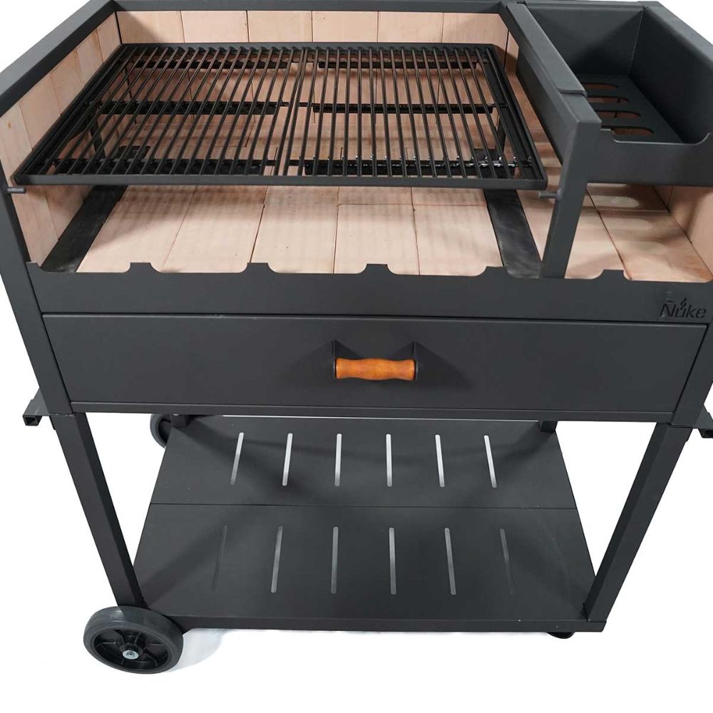 Nuke Delta 45 Inch Freestanding Argentine Charcoal Grill - Premium Outdoor BBQ Grill for Backyard, Patio, and Camping Cooking