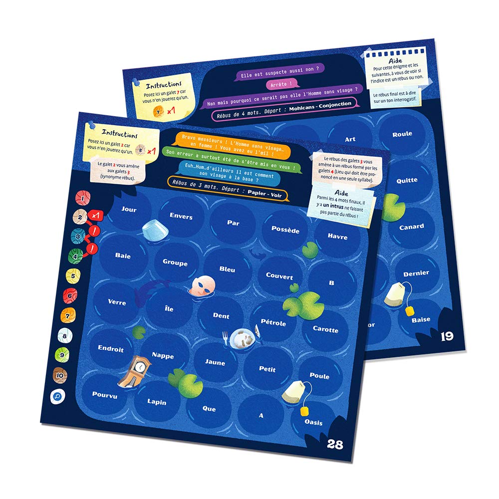 Flip Flap Editions Ricochet 2: The Profile of the Faceless Man - Board Game for Mystery & Deduction - Word Association - Solo or Cooperative Play - 30 Puzzles - Riddles & Rebus - Perfect for Family Game Nights, Brain Teasers, and Detective-Themed Parties