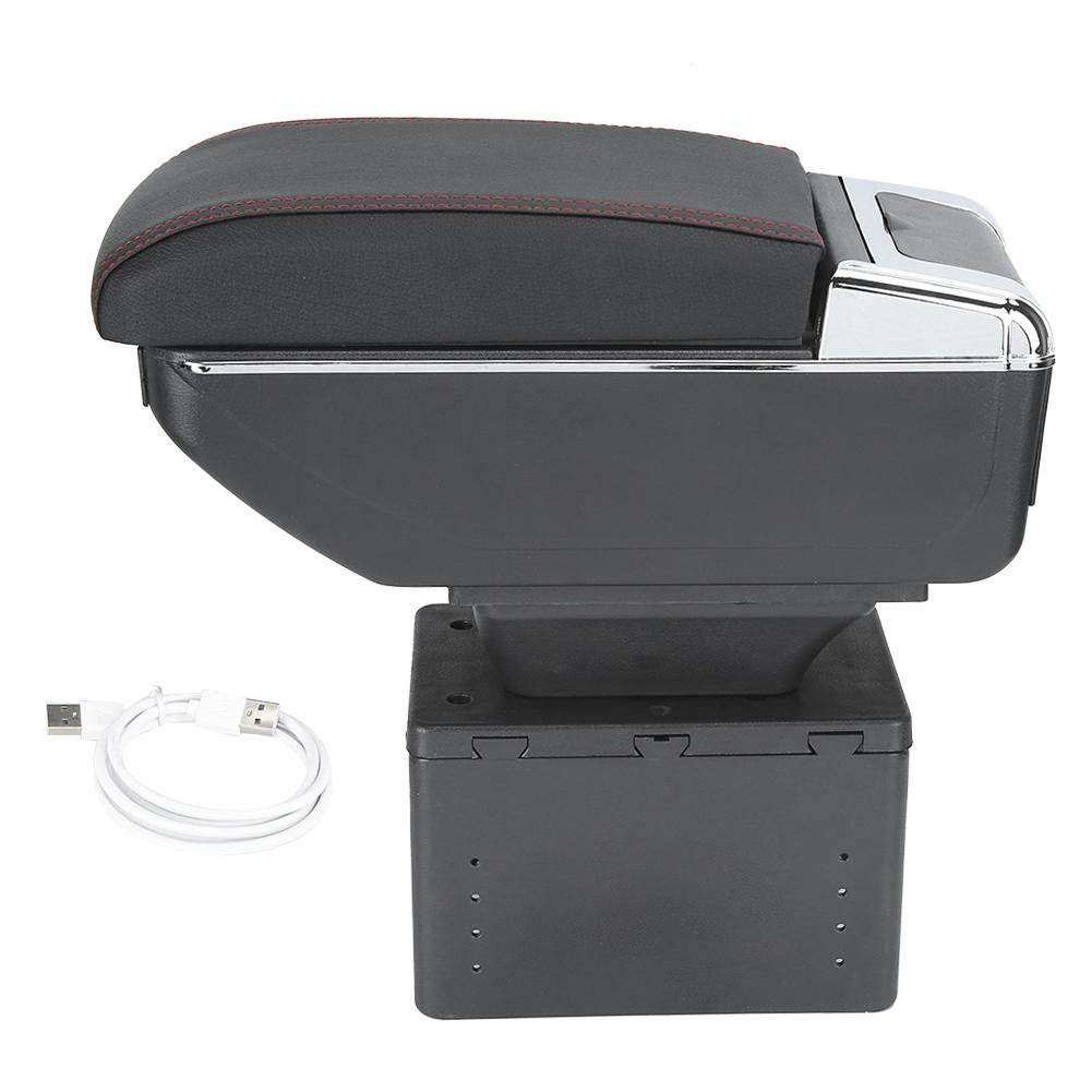 Universal Car Center Console Organizer with USB Port - Adjustable Armrest Storage Box for Phones, Keys & More - Perfect for Sedans, SUVs & Trucks