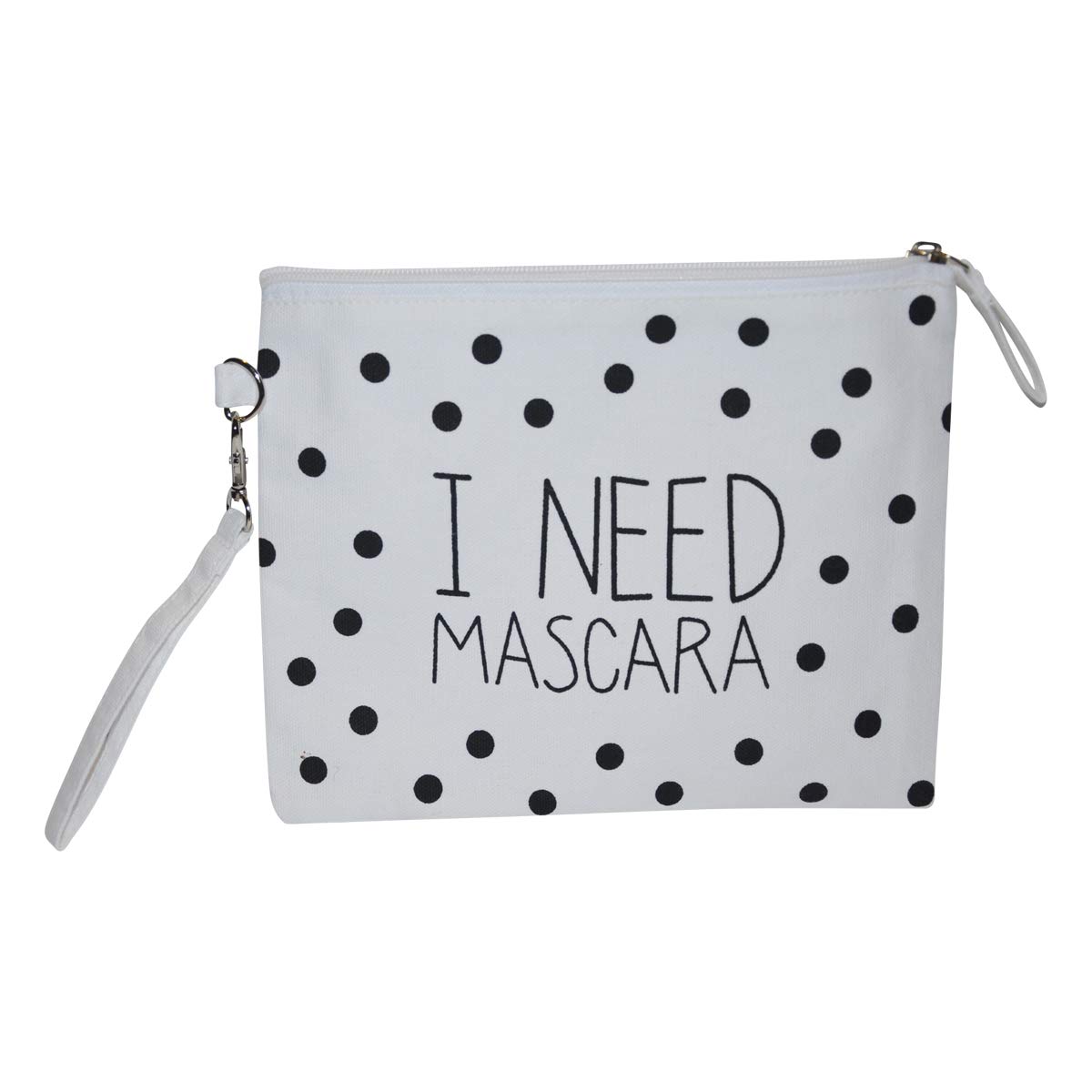 Funny Cosmetic Bag with Sayings - Large Makeup Bag for Women - Cute Travel Storage Pouch with Inspirational Quotes - Perfect Gift for Her (I Need Mascara) | Ideal for Travel, Gym & Everyday Makeup Organization