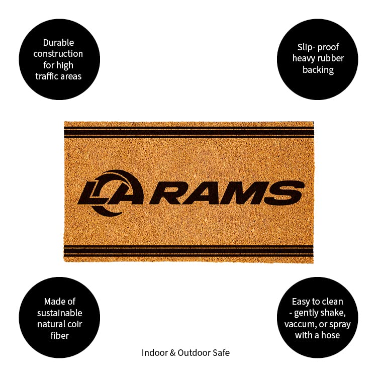 Los Angeles Rams PVC Mat - Team Sports America Indoor Outdoor Décor for NFL Fans - Perfect for Game Room, Man Cave & Tailgating Parties