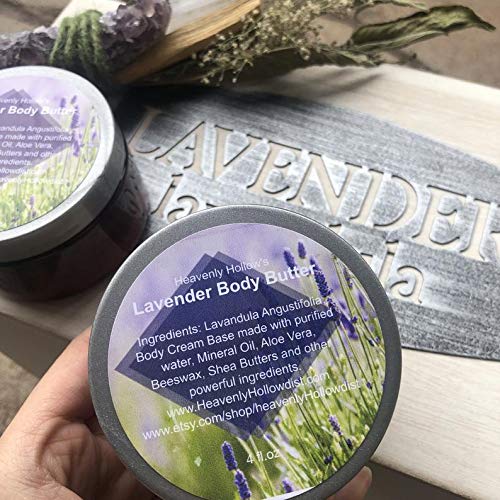 Organic Whipped Body Butter - Luscious Lavender Scent, 4 oz | Ultra-Moisturizing Natural Skin Care for Dry Skin | Perfect for Daily Hydration & Spa Nights