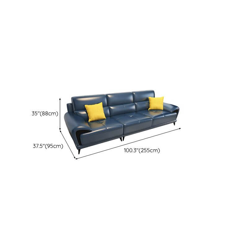 Mid Century Modern Modular Sofa with Leather Cushions - 3-Piece Sectional Sofa Set for Living Room, Lounge & Entertainment Spaces - Comfortable Contemporary Furniture for Home Decor
