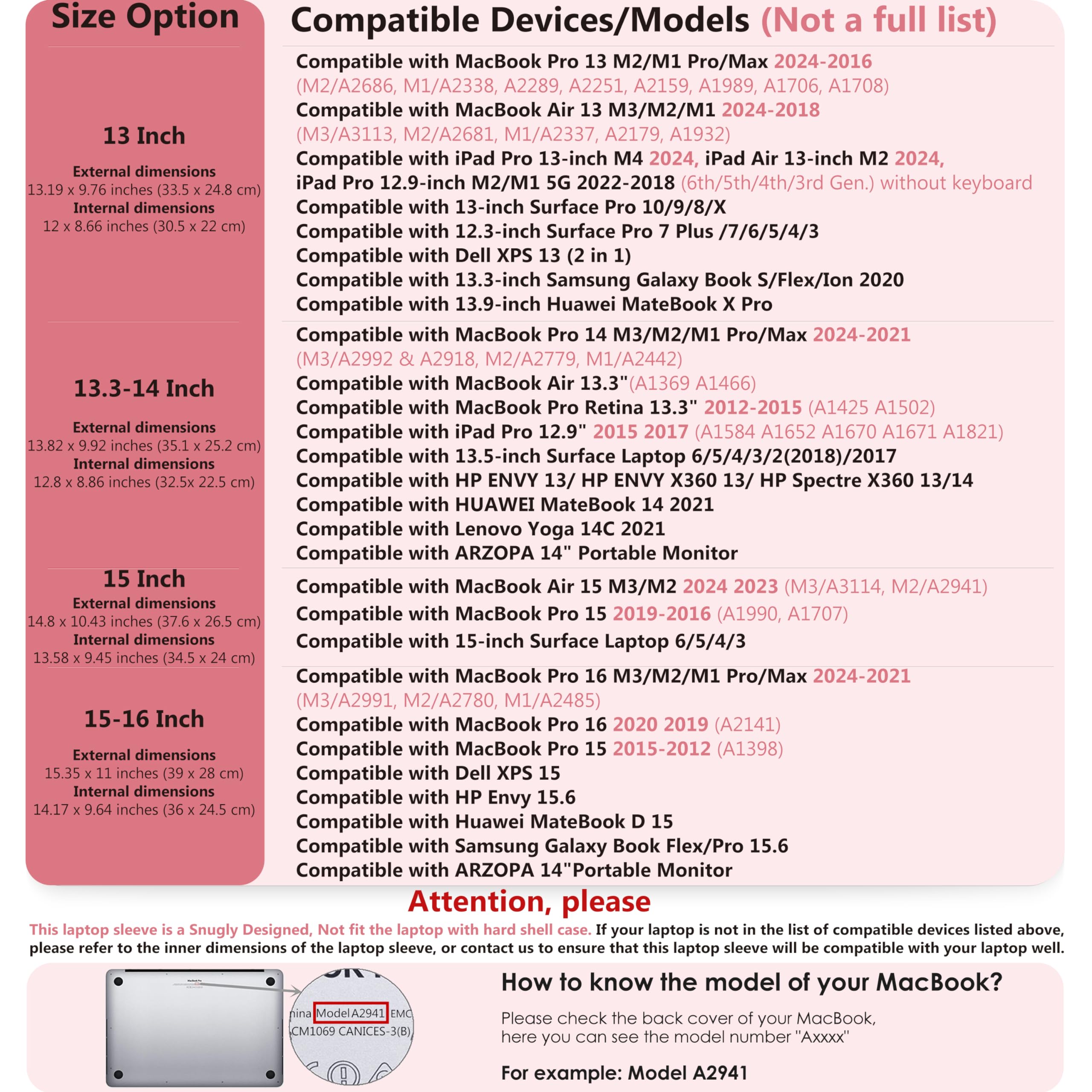 Premium 15-16 Inch Laptop Sleeve with Built-in Stand - Compatible with MacBook Pro 16 M3/M2/M1 (2024-2019), MacBook Pro 15, Dell XPS 15 - Durable Protective Case with Storage Pouch - Stylish Crocodile Pattern Rose Red Design - Perfect for Work, Travel & College Students