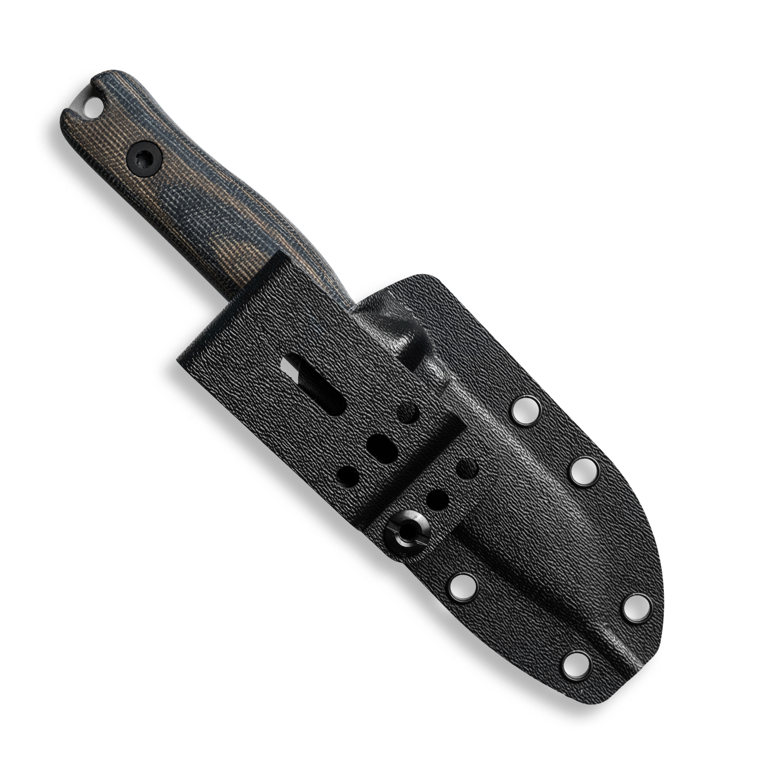 F3 EDC Fixed Blade Knife - CPM 3V Steel with Matte Stonewash Finish - Green & Black Layered Canvas Micarta Handle - Outdoor Camping, Hunting, Survival and Everyday Carry Knife