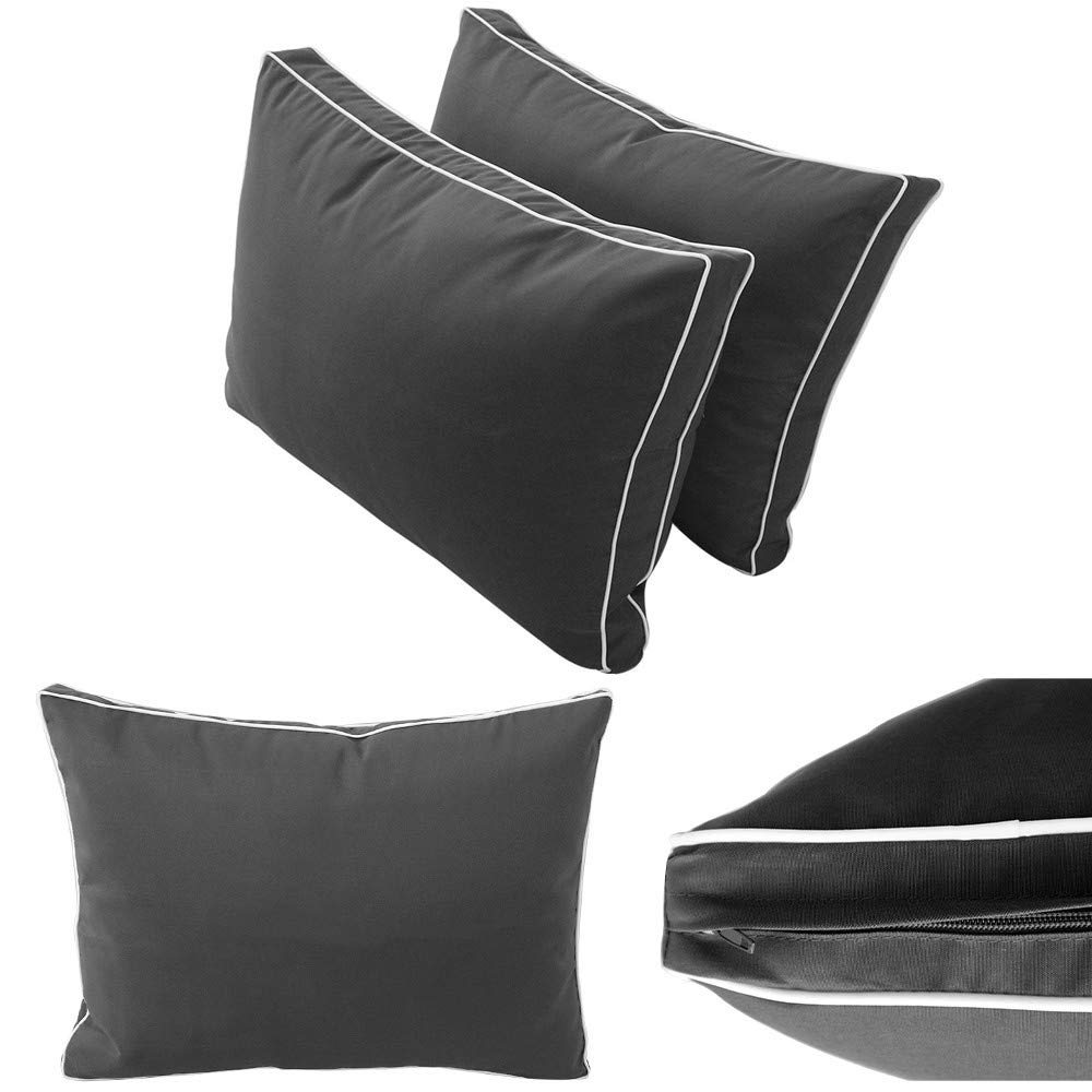Prolinemax Outdoor Style 1 Twin-XL Daybed Mattress Cover with Contrast Trim - Fitted Bolster Pillow Case Sheet AD003 - Perfect for Patio Furniture, Guest Beds & Dorm Room Decor