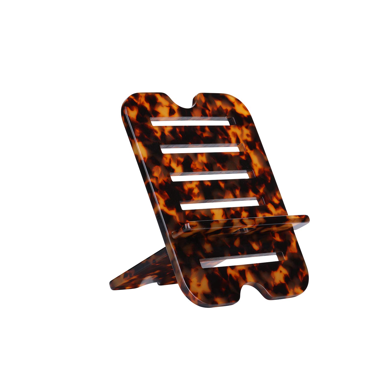 Tortoise-Tone Resin Phone Stand for iPhone, iPad & Samsung - Desk Holder for Office & Home Use