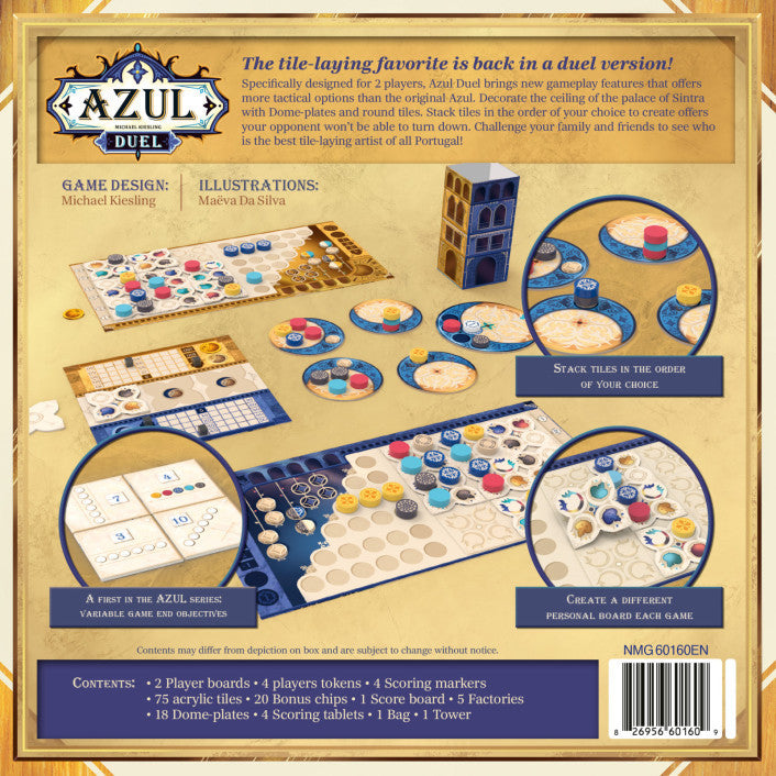 Azul Duel Board Game - Strategy Tile Placement Game for Adults & Families - Perfect for Game Nights & Family Gatherings