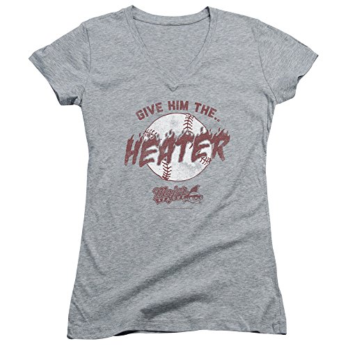 Major League The Heater Juniors' Sheer Fitted V-Neck T-Shirt | Baseball Softball Practice Tee for Girls | Comfortable Youth Athletic Top for Sports & Casual Wear