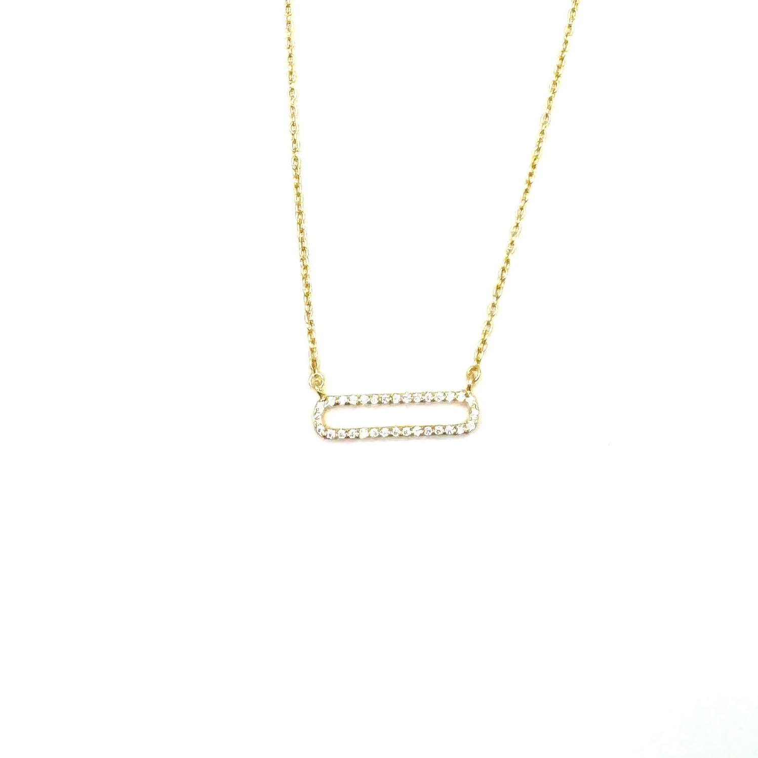 Sterling Silver Gold Plated CZ Bar Necklace for Women - Elegant Layered Jewelry for Everyday Wear & Special Occasions