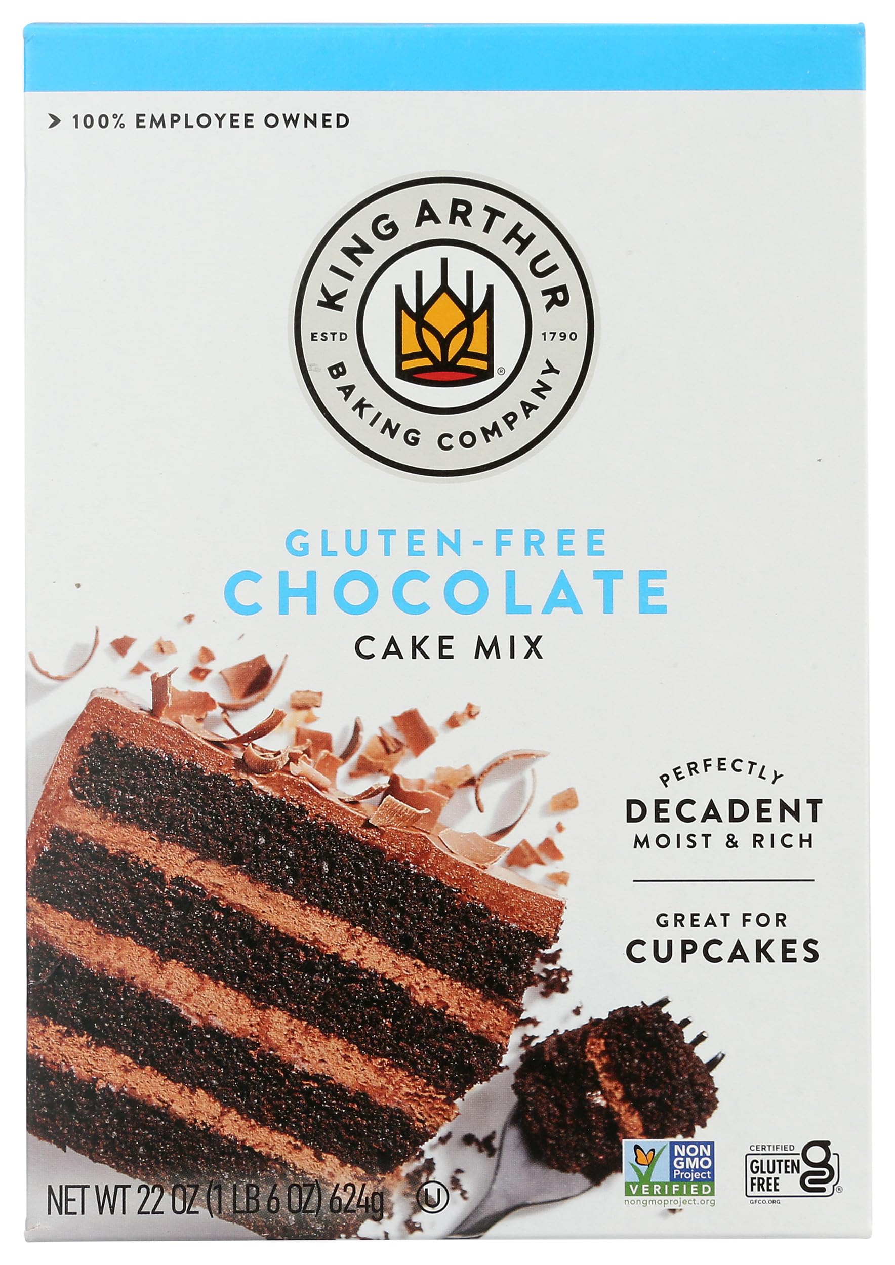 King Arthur Gluten Free Chocolate Cake Mix, 22 oz - Perfect for Birthday Parties, Desserts & Baking at Home