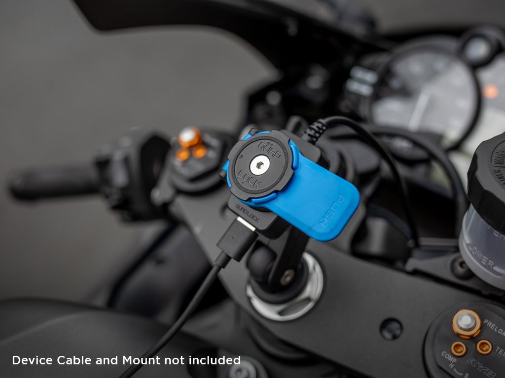 Quad Lock 360° Rotatable USB Charger - Fast Charging Accessory for Smartphones & Devices - Perfect for Cars, Bikes & Travel