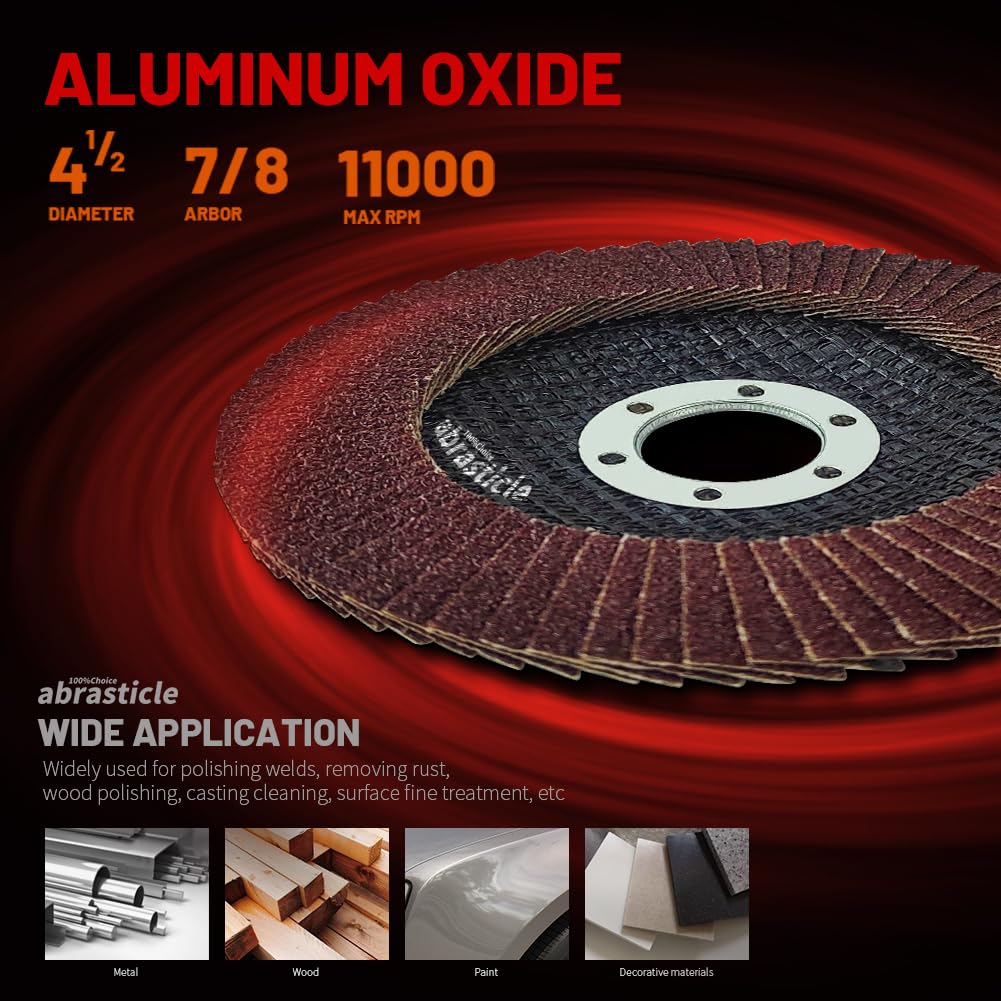 40 Pack 4.5 Inch Flap Discs for Angle Grinder - Assorted 40/60/80/120 Grit Sanding Discs - Perfect for Metal, Wood & Paint Removal - DIY & Professional Use