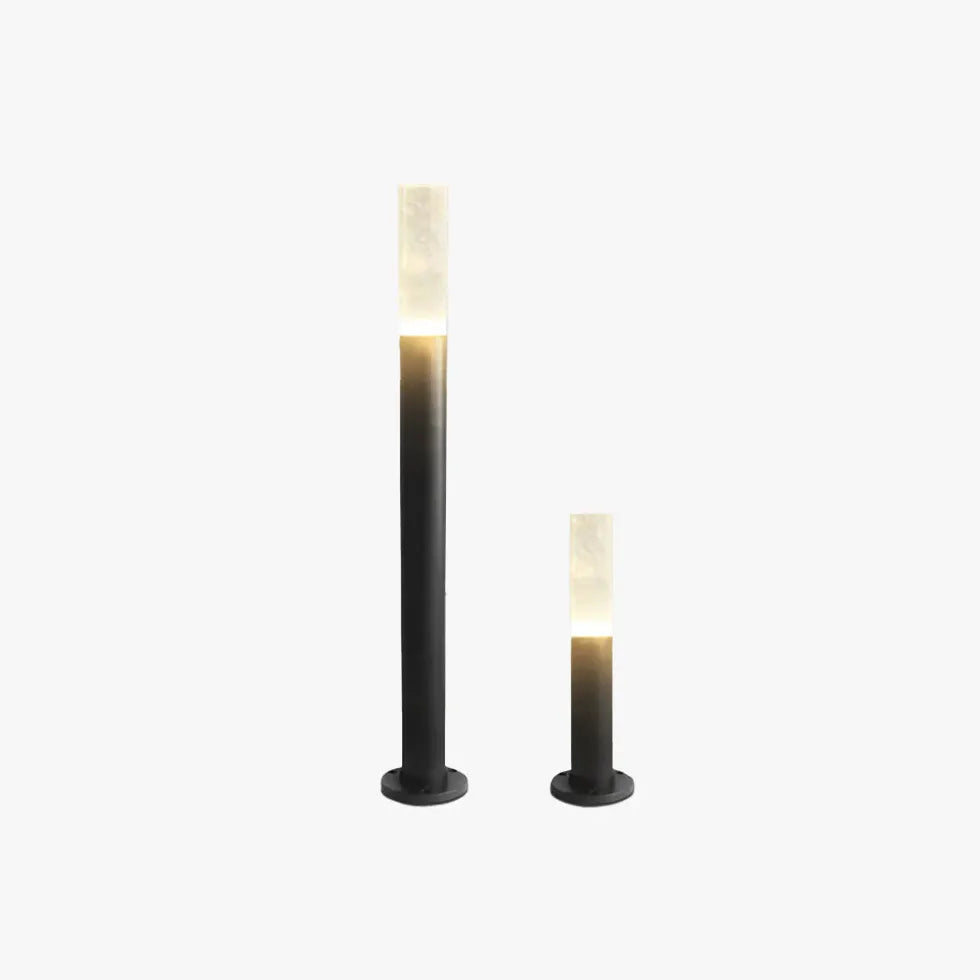 Clear Cylinder Black Outdoor Bollard Lights - Waterproof LED Landscape Lighting for Garden, Pathway, and Driveway