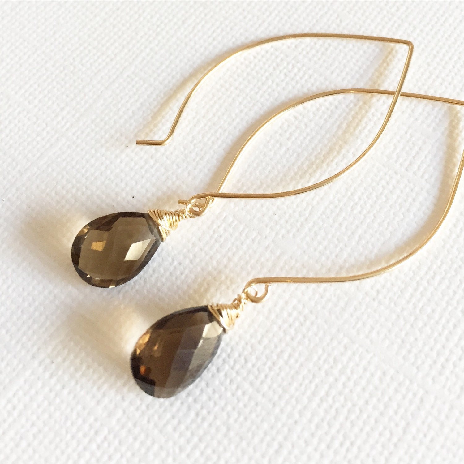 Kalena Smoky Quartz Earrings for Women - Elegant Dangle Earrings with Natural Stone for Party & Evening Wear (E226)