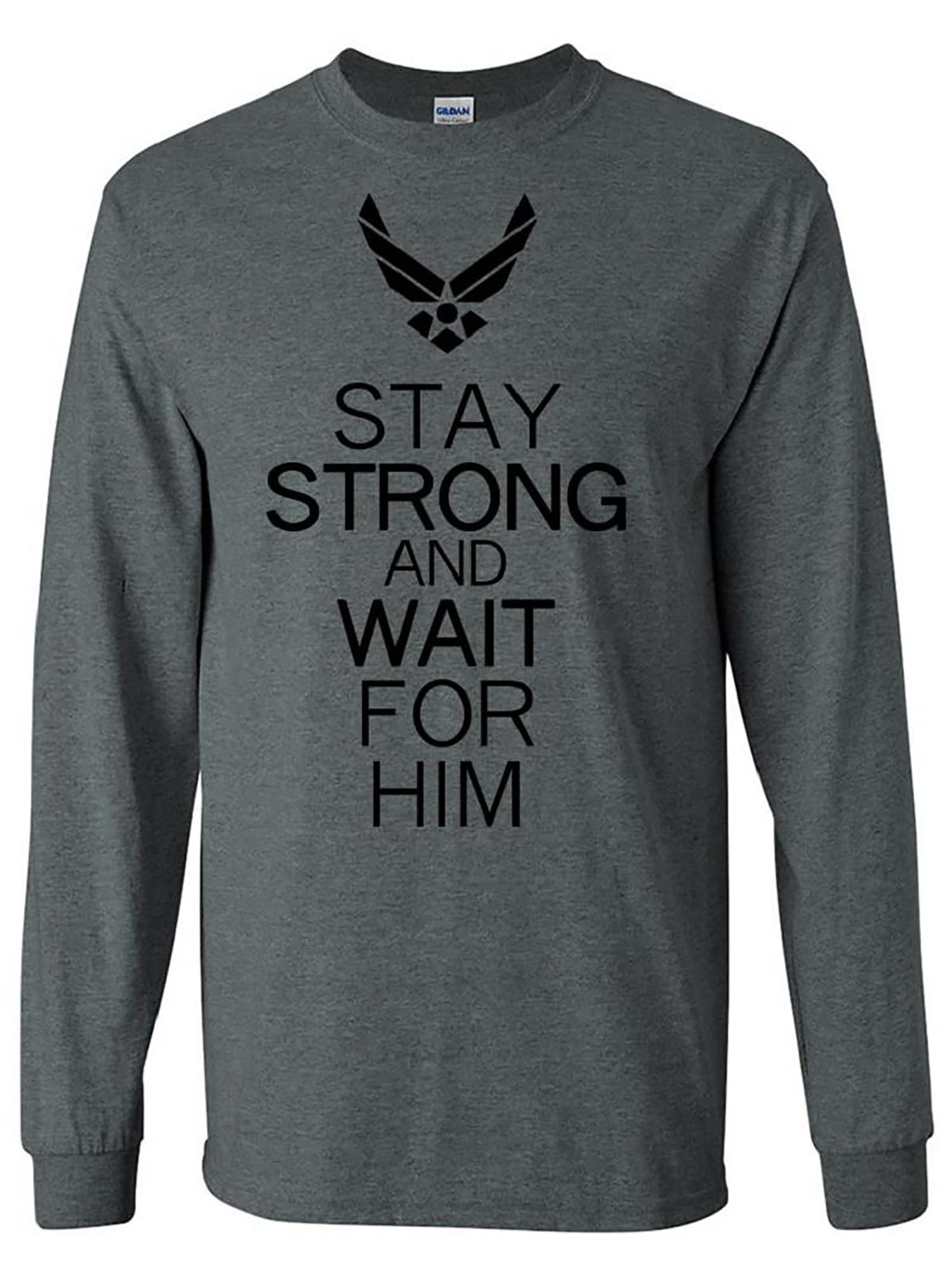 Zerogravitee Air Force Logo Long Sleeve T-Shirt - Stay Strong Motivational Military Apparel for Men & Women - Perfect for Workouts, Military Support & Casual Wear