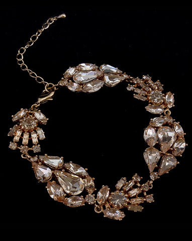 Stephanie Browne Rose Gold Viva Crystal Bridal Bracelet – Elegant Wedding Jewelry for Brides, Bridesmaids & Special Occasions