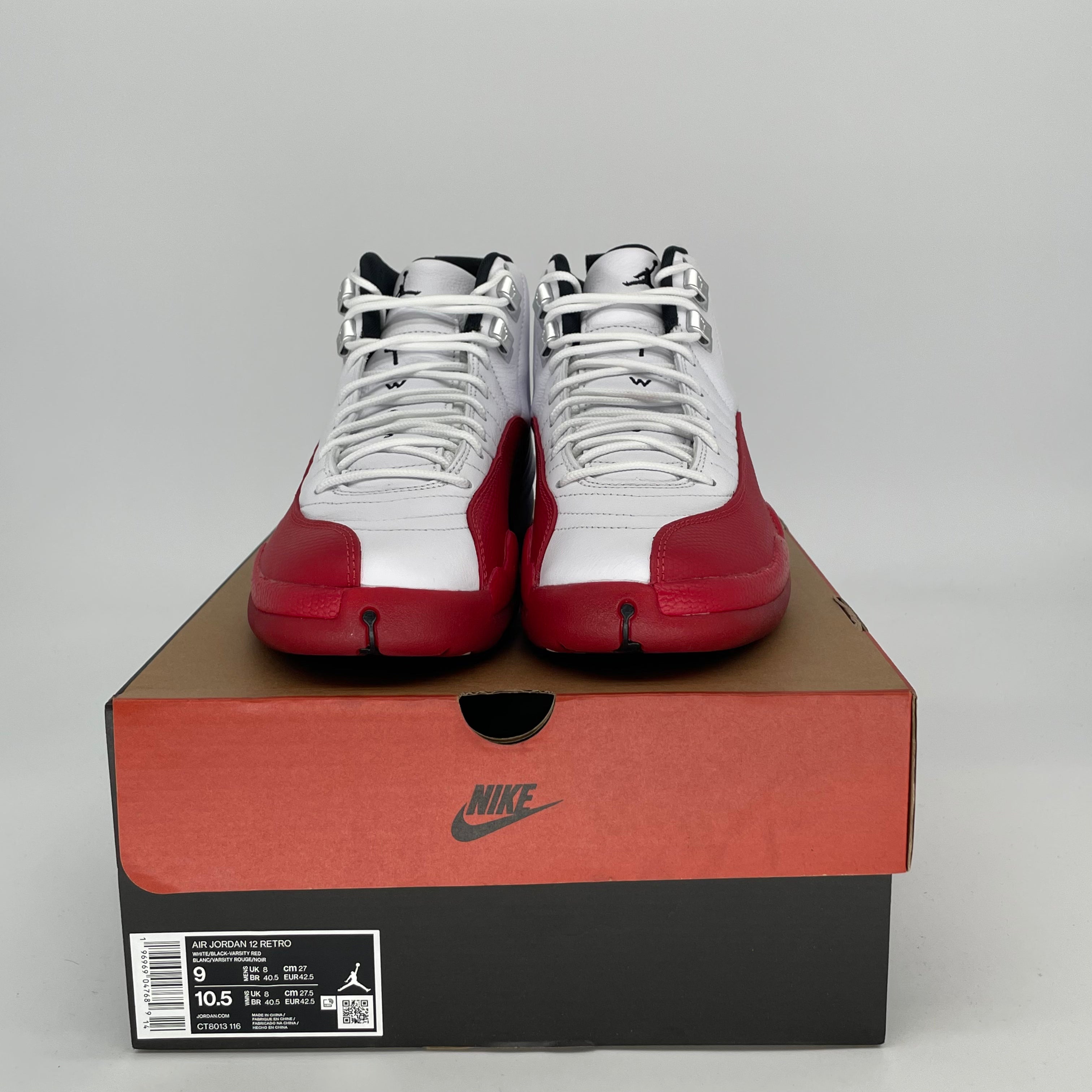 AIR JORDAN 12 CHERRY Basketball Shoes - Size 9/10.5 Women's - Style CT8013-116 - Perfect for Streetwear & Court Performance