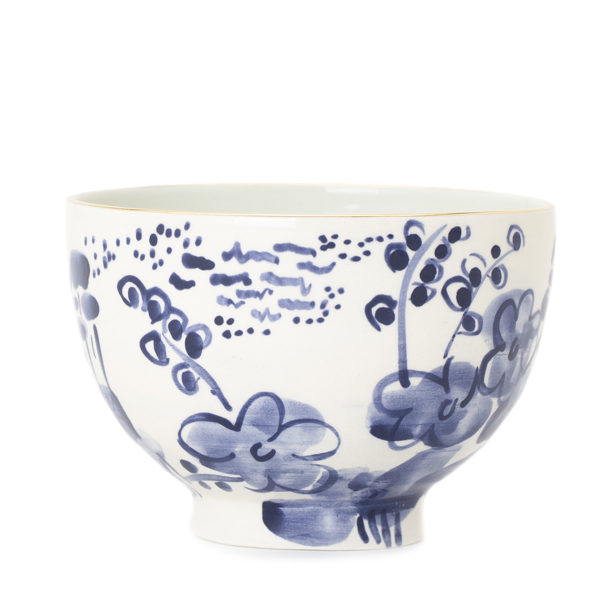 Erin Gates Delft Cafe Au Lait Bowl - Hand-Painted Dutch Ceramic Coffee & Soup Bowl - Perfect for Breakfast, Dessert & Home Decor