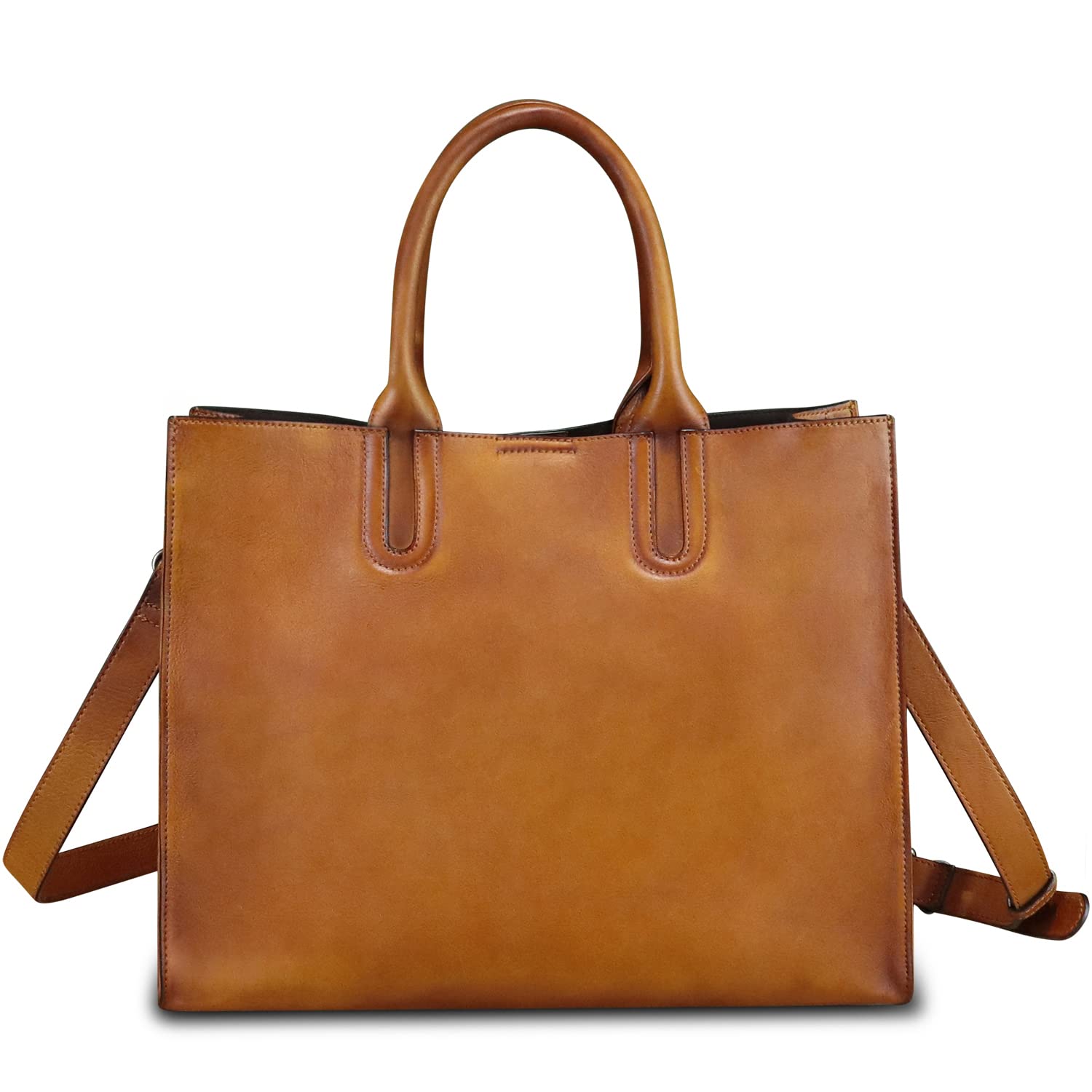 Genuine Leather Large Tote Bag for Women - Top Handle Crossbody Shoulder Bag Work Briefcase with Laptop Compartment | Professional Office, Business Travel & Everyday Use