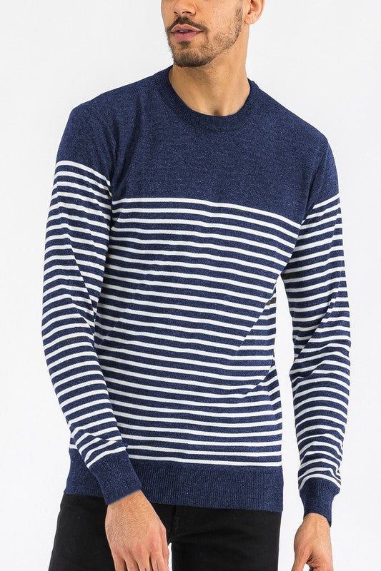 Round Neck Striped Sweater for Women - Cozy & Stylish Knit Pullover for Fall & Winter Fashion