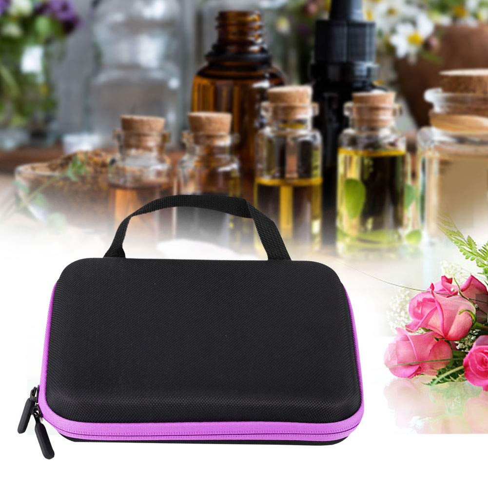 63-Slot Portable EVA Essential Oil Storage Bag - Aromatherapy Organizer Case with Anti-Crash Protection for Travel, Home & Moving | Perfect for Essential Oil Lovers & Aromatherapy Practitioners (Purple)