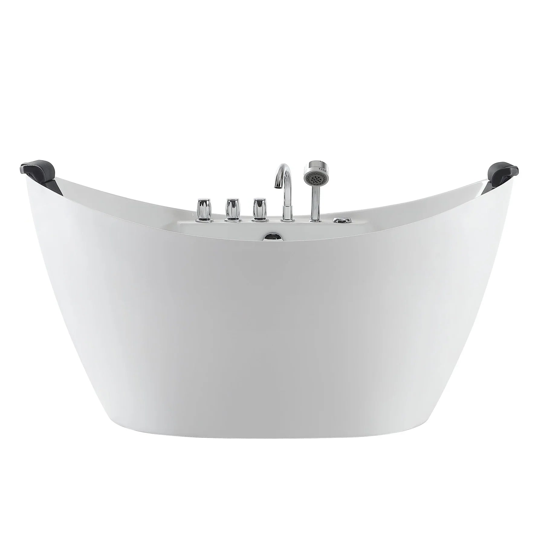Empava 67-Inch Freestanding Acrylic Jetted Bathtub with Whirlpool Jets - White (Model 67AIS10) for Luxury Bathroom Spa Experience