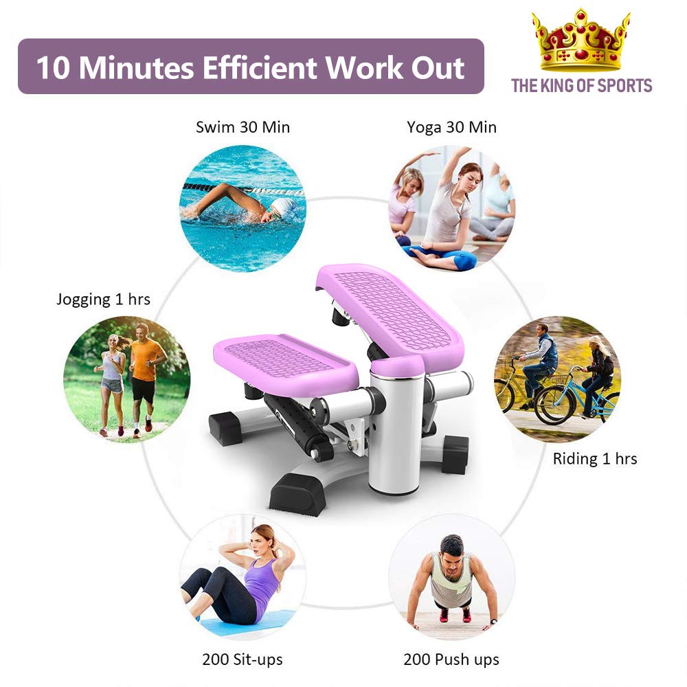 LeikeFitness ST6600 Premium Portable Stair Stepper & Waist Twister - LCD Display Home Gym Equipment for Cardio & Toning - Perfect for Small Spaces, Office Workouts & Home Fitness