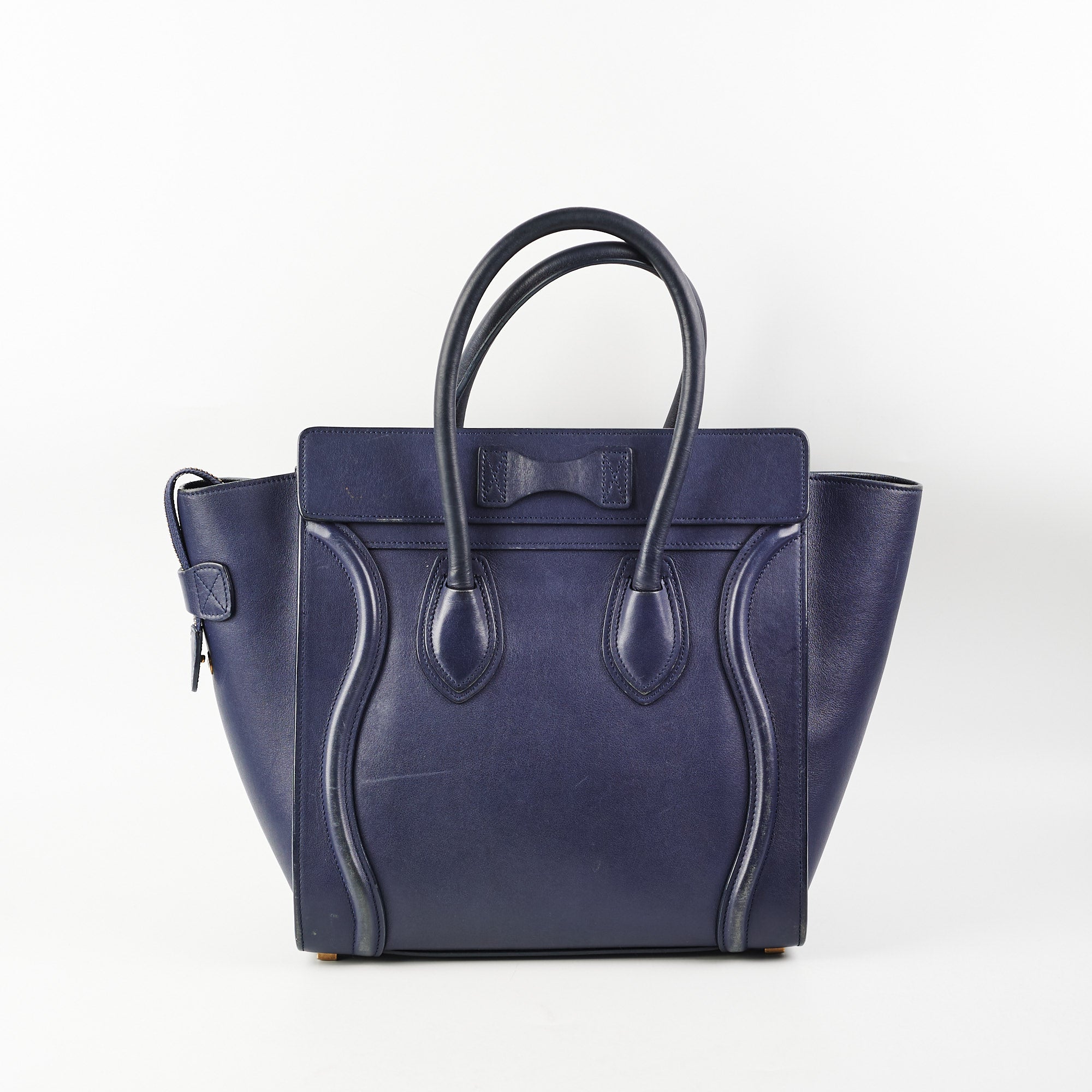 Celine Micro Luggage Bag in Navy Blue | Premium Leather Crossbody Handbag for Women | Perfect for Work, Travel & Everyday Use