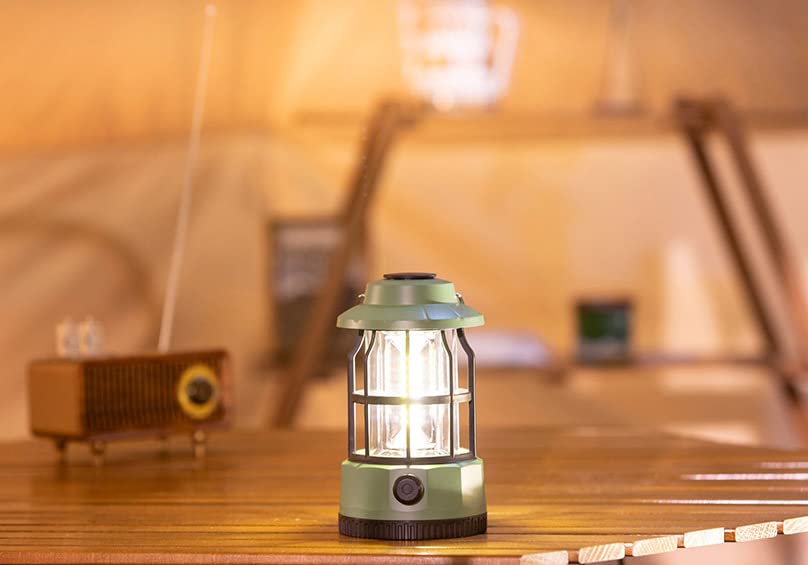 Tiardey LED Camping Lantern - Portable Electric Outdoor Light, Waterproof Hanging Tent Light with Retro Design (Red) - Perfect for Camping, Hiking, Backyard & Emergency Lighting