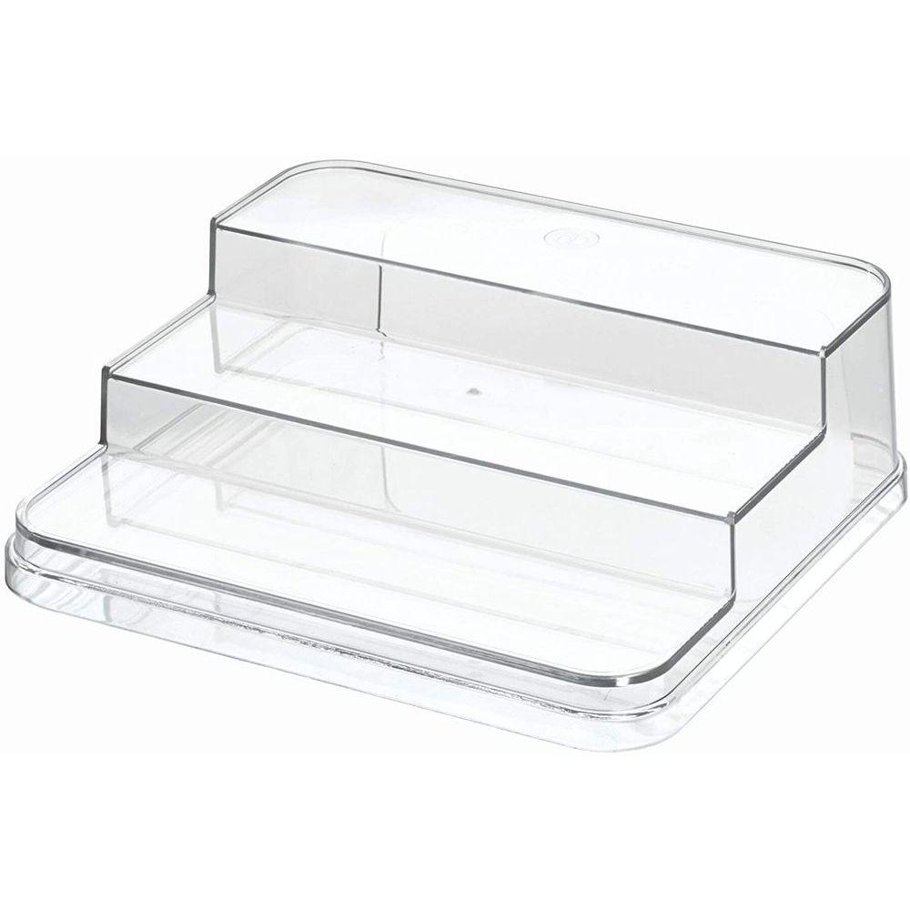 iDesign Crisp 3-Tier Clear Pantry Shelf Organizer - Space Saving Kitchen Storage for Spices, Canned Goods & Dry Food