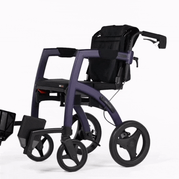 Rollz Motion Performance Outdoor Rollator Pushchair - Lightweight Folding Mobility Walker with Seat & Basket - Ideal for Seniors, Travel, Shopping & Outdoor Activities