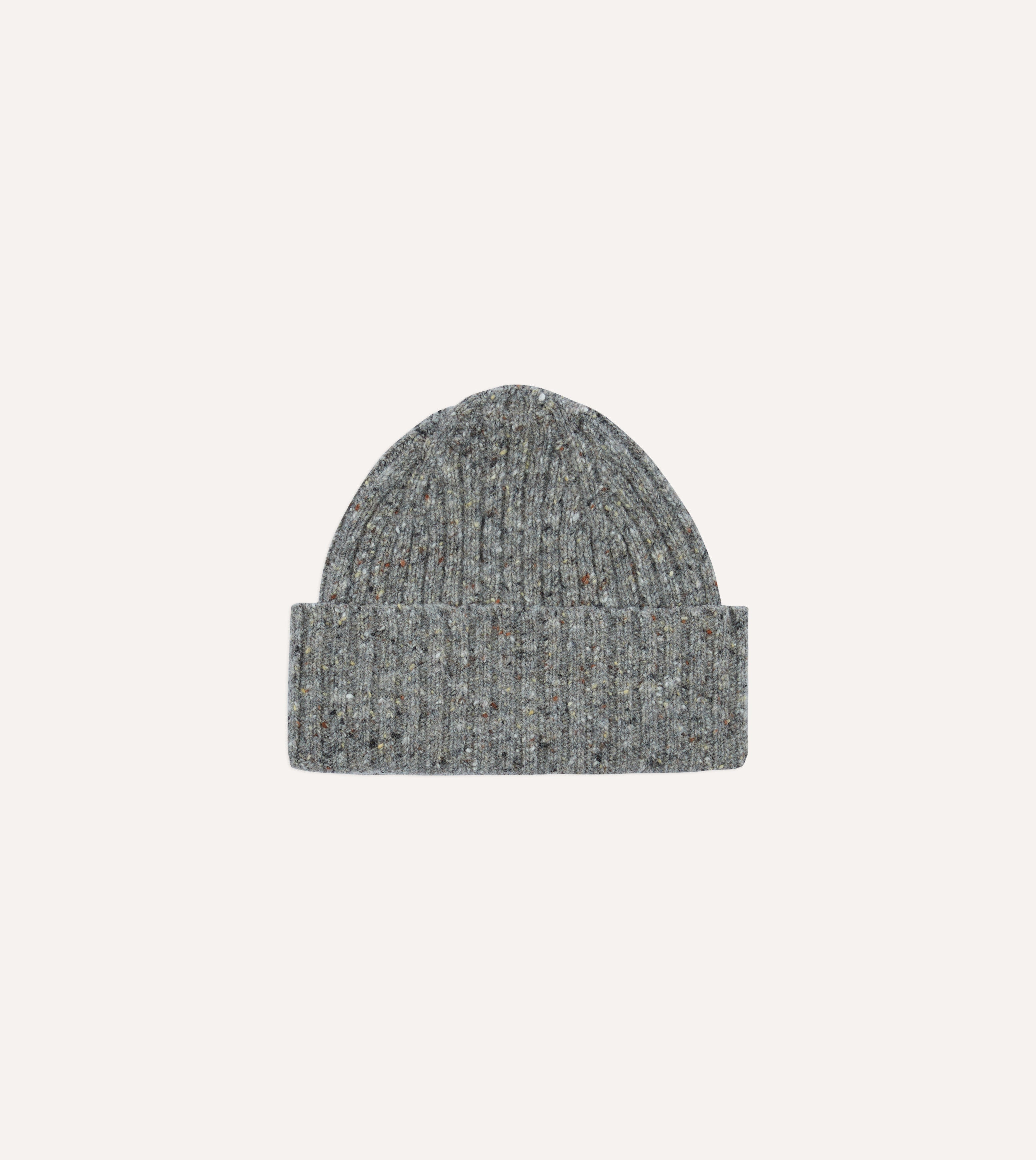 Light Grey Donegal Ribbed Merino Wool Beanie Hat for Men & Women - Warm Winter Knit Cap for Outdoor Activities, Skiing, Hiking, and Cold Weather Fashion