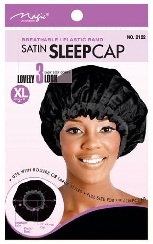 21 Inch Extra Large Satin Sleep Cap with Elastic Band for Women & Kids - Breathable Comfortable Hair Bonnet for Sleeping, Hair Protection & Styling - Perfect for Curlers, Nighttime Hair Care & Travel
