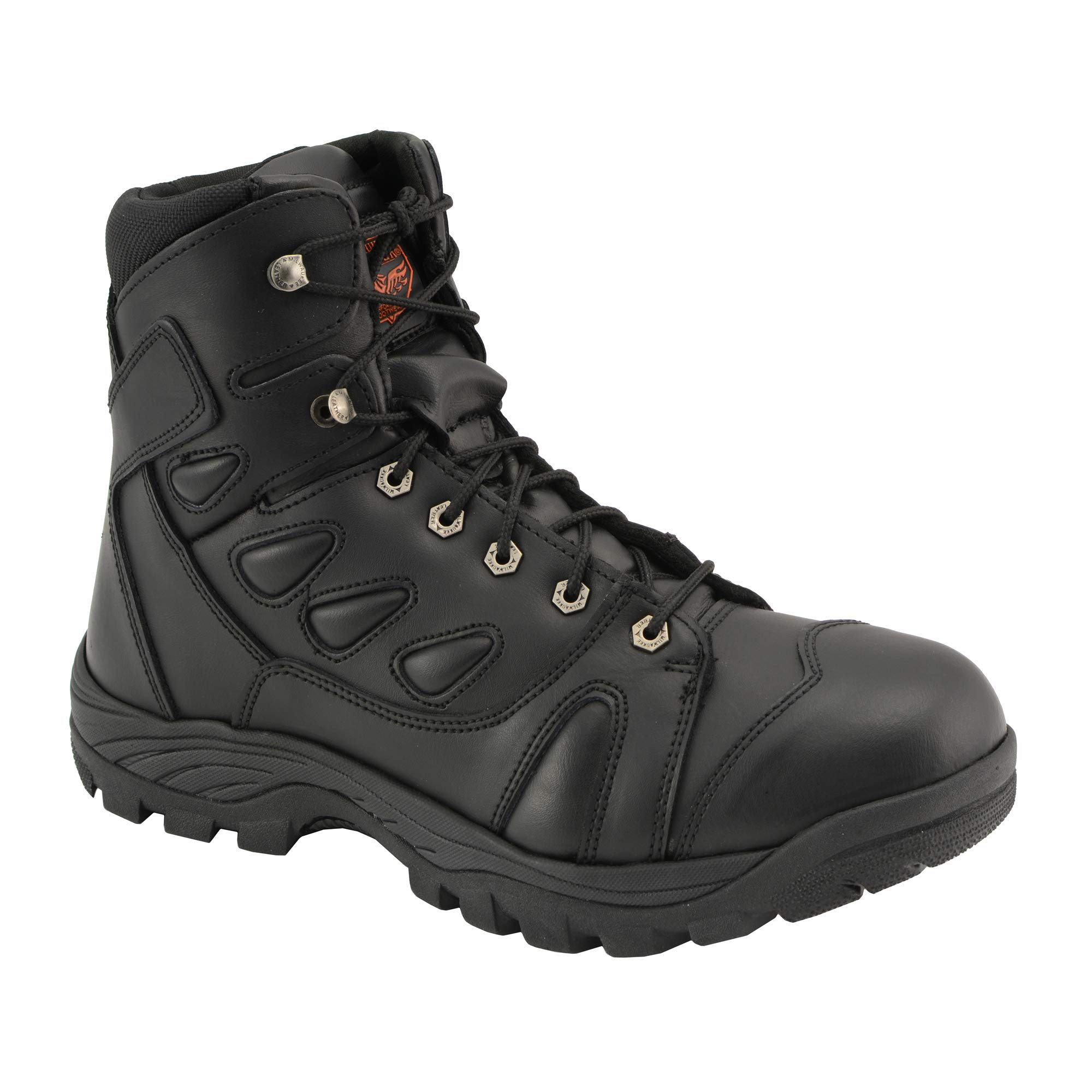 Milwaukee Leather MBM9115 Men's Black Leather 6-Inch SWAT Style Tactical Motorcycle Boots - Size 8.5 - Durable Biker Boots for Riding, Work & Outdoor Adventures