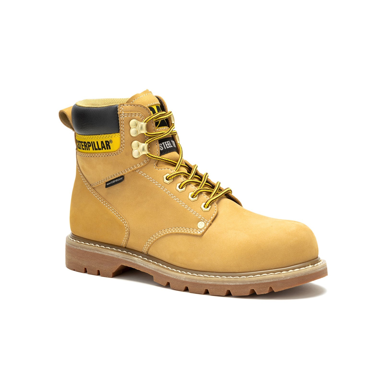 Men's Honey Brown Steel Toe Waterproof Work Boots - OSHA Compliant Safety Shoes for Construction, Warehouse & Outdoor Jobs