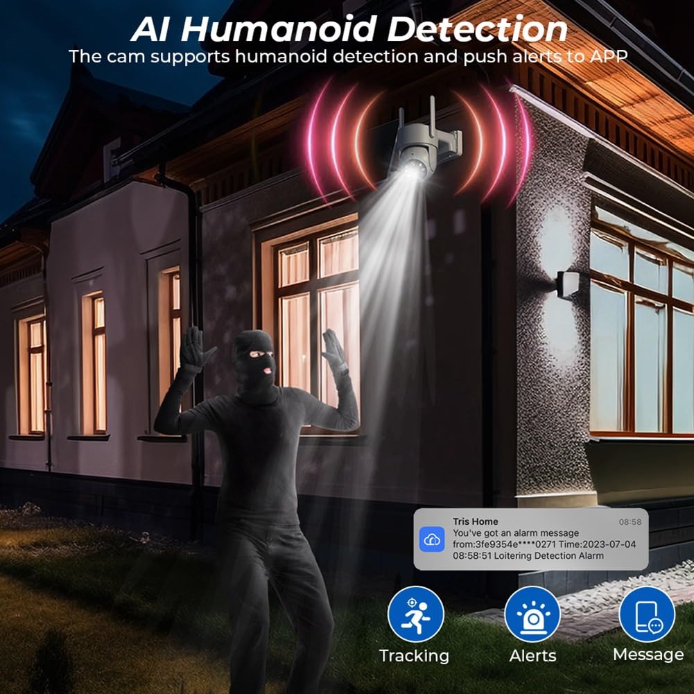 **Axaooqeld 4MP WiFi Solar Security Camera - Outdoor PTZ Camera with Solar Panel, Rechargeable Battery & Human Detection for Home Surveillance & Property Protection**    *(Ideal for Monitoring Backyards, Driveways, and Business Premises - Weatherproof & Night Vision Enabled)*