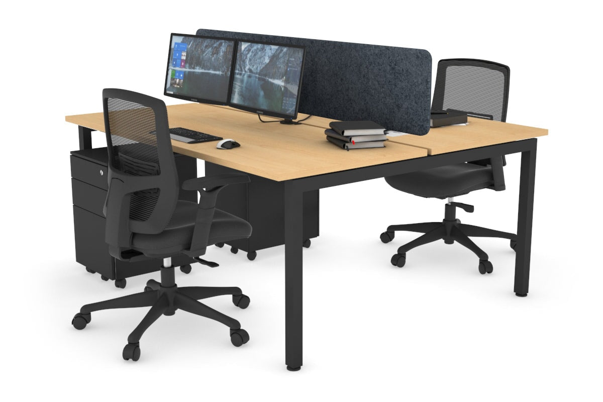 Quadro Square Legs 2 Person Office Workstation Desk - 1200L x 700W Modern Shared Workspace Solution for Home & Business Offices