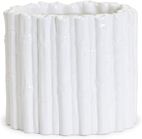 Elegant Faux Bamboo Cachepot - Decorative Flower Pot for Indoor Plants, Home & Office Decor - Perfect for Living Room, Bedroom, and Patio Decorations