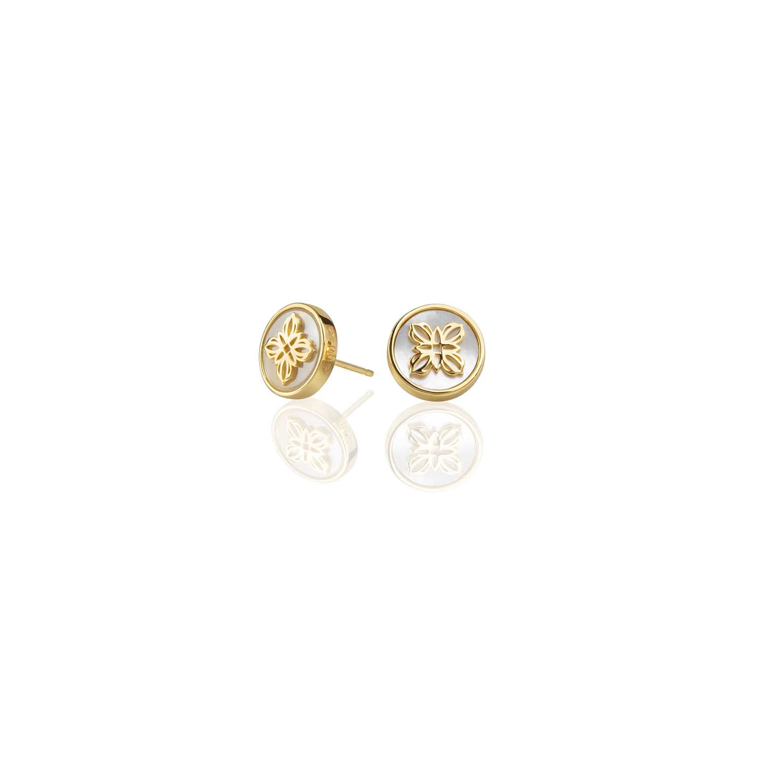 Lanna Four Petal Medallion Post Earrings - Handmade Silver Thai Tribal Jewelry for Women | Perfect for Weddings, Parties & Cultural Events