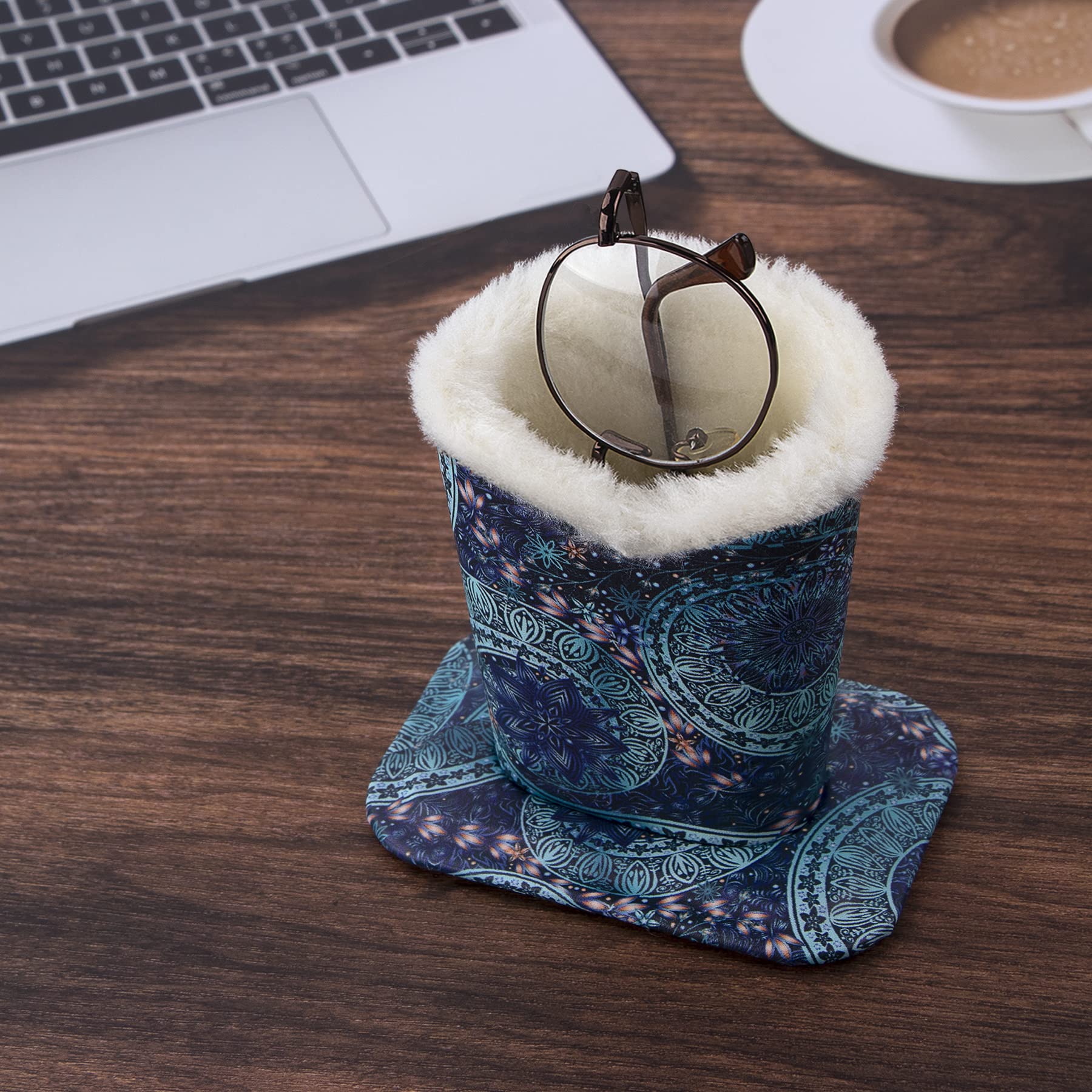 Soft Fluffy Eyeglasses & Sunglasses Holder Stand - Desk Organizer with Plush Lining for Glasses Protection | Perfect for Office, Home, Car & Travel Use
